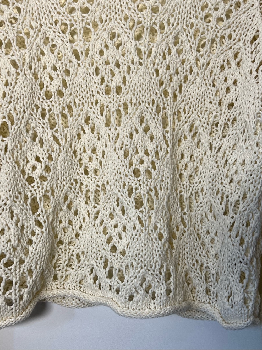 Aeropostale Cream Openwork Crochet Pullover Knit Sweater Boho Beachy Festival - Picture 11 of 14